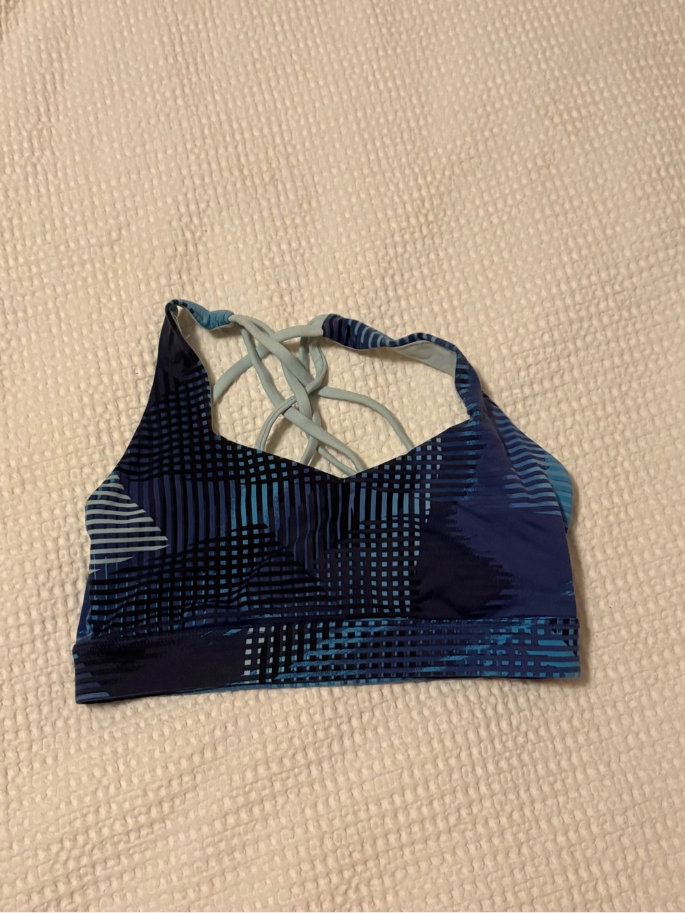 Forever 21 Blue Patterned Women’s Sports Bra with Strappy Back